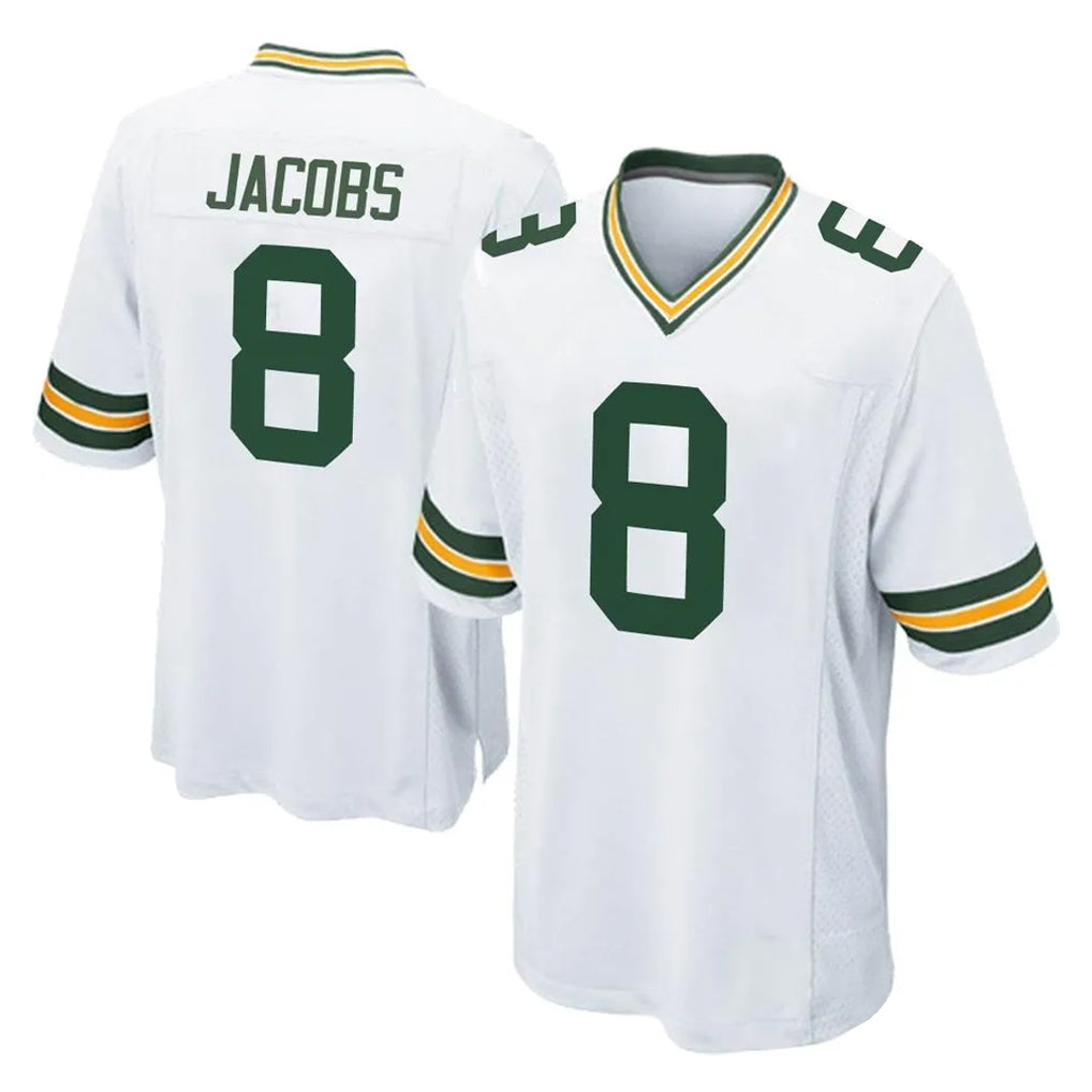 Qdoa GB.Packers #8 Josh Jacobs Player White Home Game Stitched Jerseys