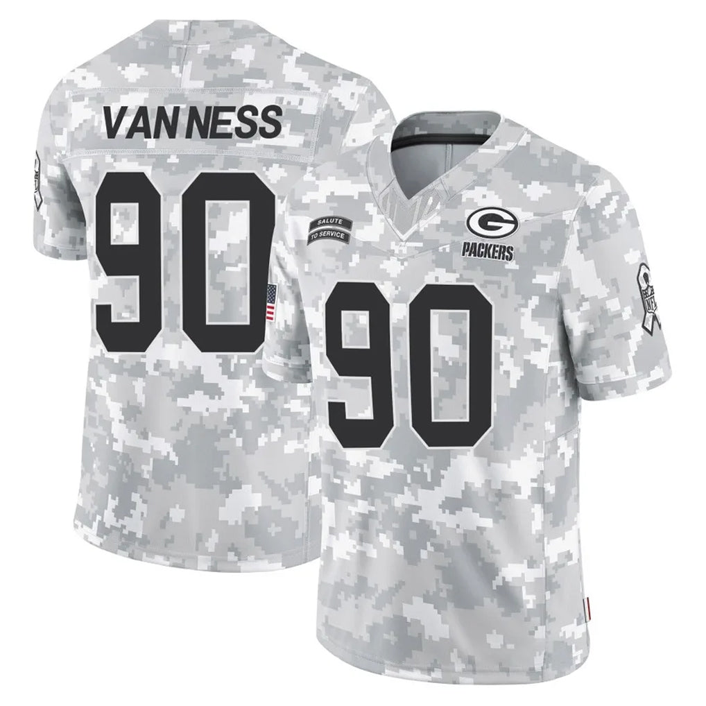 Qdoa GB.Packers #90 Lukas Van Ness Player Arctic Camo Salute To Service Limited Stitched Jerseys