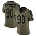 Qdoa GB.Packers #90 Lukas Van Ness Player Olive Salute To Service Limited Game Stitched Jerseys