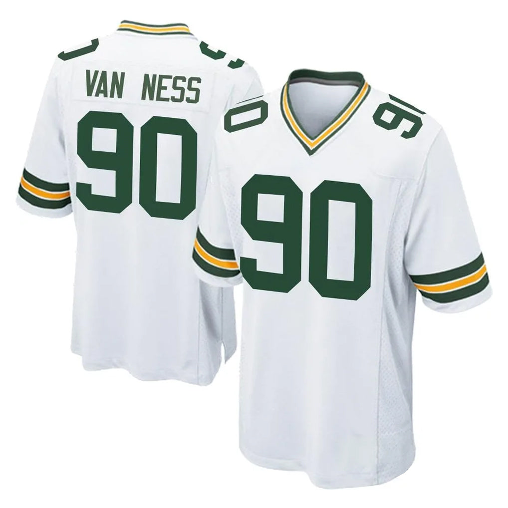 Qdoa GB.Packers #90 Lukas Van Ness Player White Home Game Stitched Jerseys