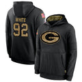 Qdoa GB.Packers #92 Reggie White Player Black Salute To Service Hoodies Game Stitched Jerseys