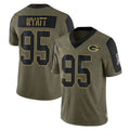Qdoa GB.Packers #95 Devonte Wyatt Player Olive Salute To Service Limited Game Stitched Jerseys