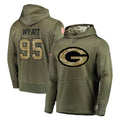 Qdoa GB.Packers #95 Devonte Wyatt Player Olive Salute to Service Pullover Hoodies Home Game Stitched Jerseys