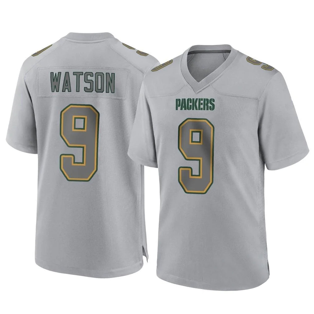 Qdoa GB.Packers #9 Christian Watson Player Gray Atmosphere Fashion Home Game Stitched Jerseys