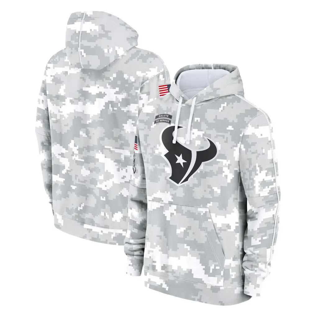 Qdoa H.Texans Arctic Camo Salute to Service Hoodies Limited Game Blank Player Stitched Jerseys