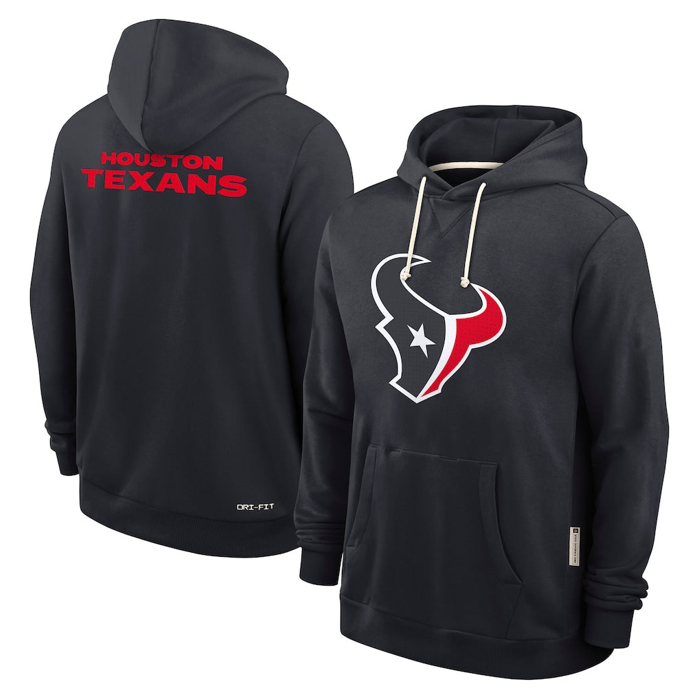 Qdoa H.Texans Navy Sideline Standard Home Dri-FIT Hoodie Blank Player Stitched Jerseys
