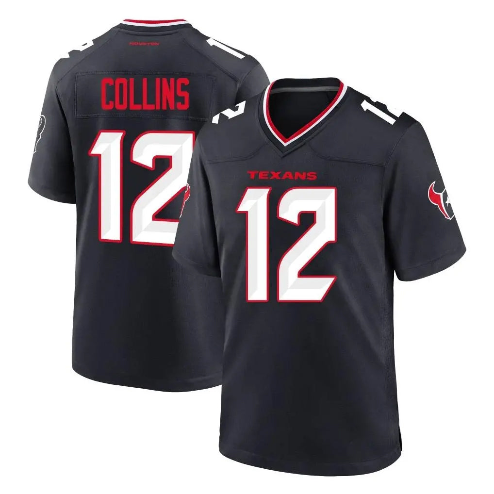 Qdoa H.Texans #12 Nico Collins Player Navy Team Home Game Stitched Jerseys