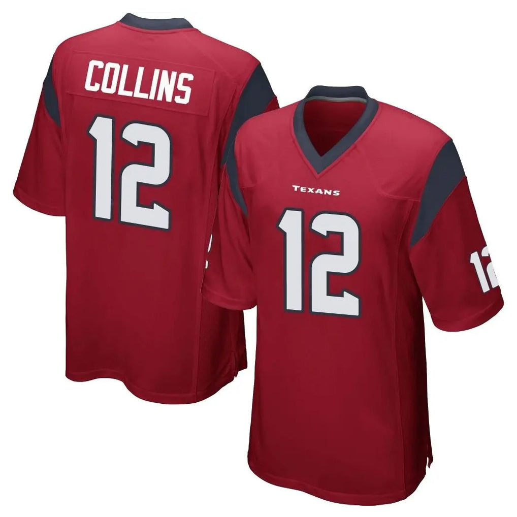 Qdoa H.Texans #12 Nico Collins Player Red Home Game Stitched Jerseys