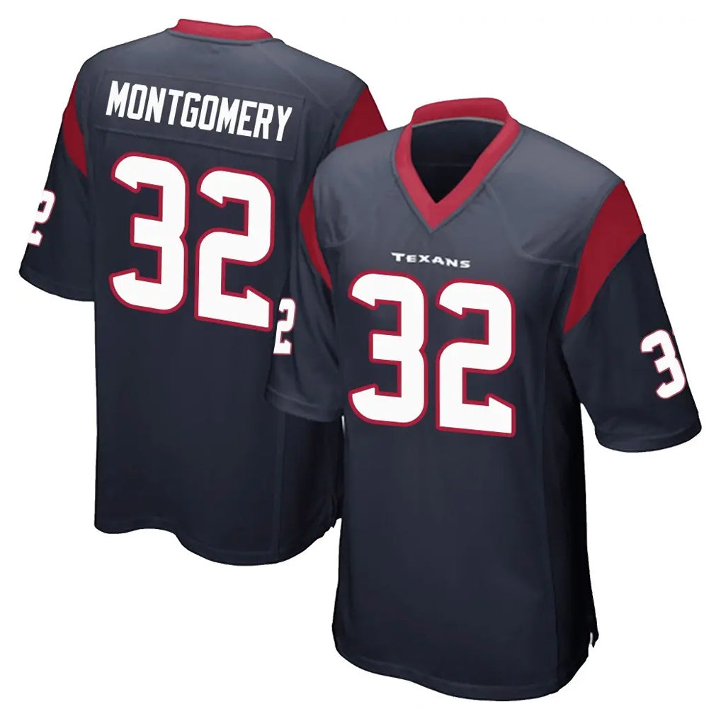 Qdoa H.Texans #32 David Montgomery Player Navy Home Game Stitched Jerseys