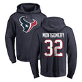 Qdoa H.Texans #32 David Montgomery Player Navy Pro Line Pullover Hoodie Limited Game Stitched Jerseys