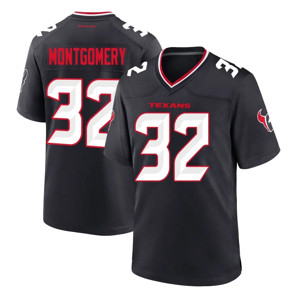 Qdoa H.Texans #32 David Montgomery Player Navy Team Home Game Stitched Jerseys