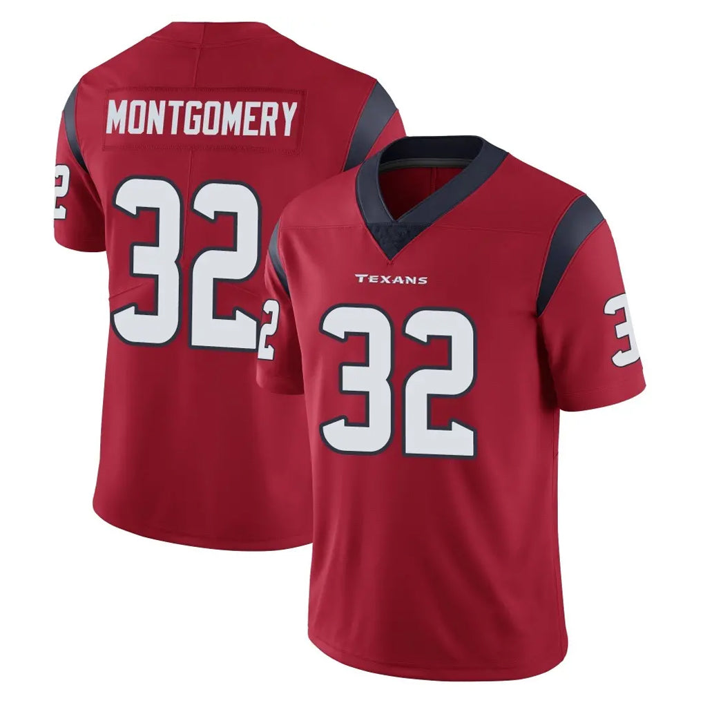 Qdoa H.Texans #32 David Montgomery Player Red Limited Vapor Untouchable Home Game Stitched Jerseys