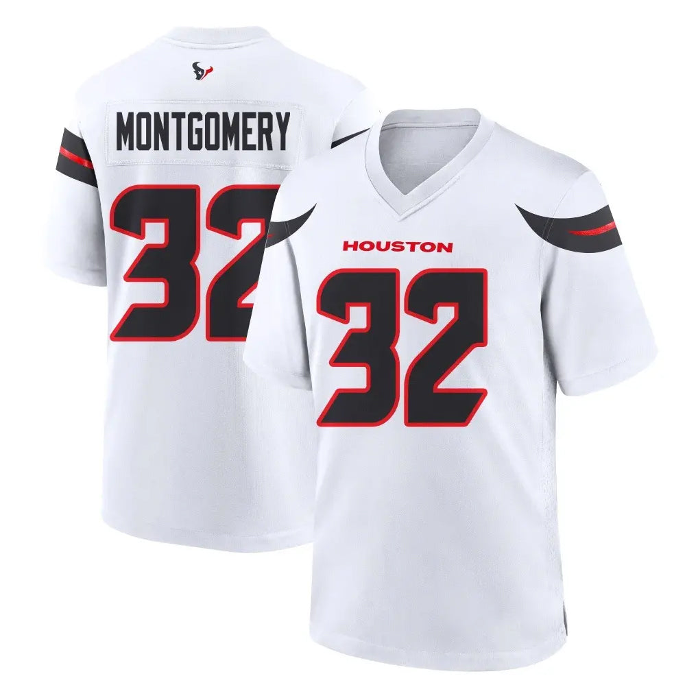 Qdoa H.Texans #32 David Montgomery Player White Home Game Stitched Jerseys