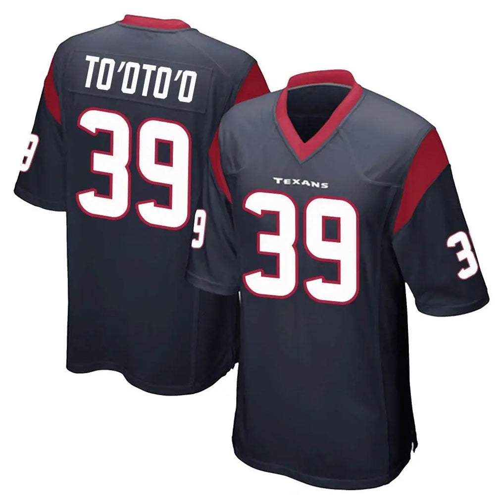 Qdoa H.Texans #39 Henry To'oTo'o Player Navy Home Game Stitched Jerseys