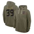 Qdoa H.Texans #39 Henry To'oTo'o Player Olive Salute to Service Pullover Hoodies Limited Stitched Jerseys