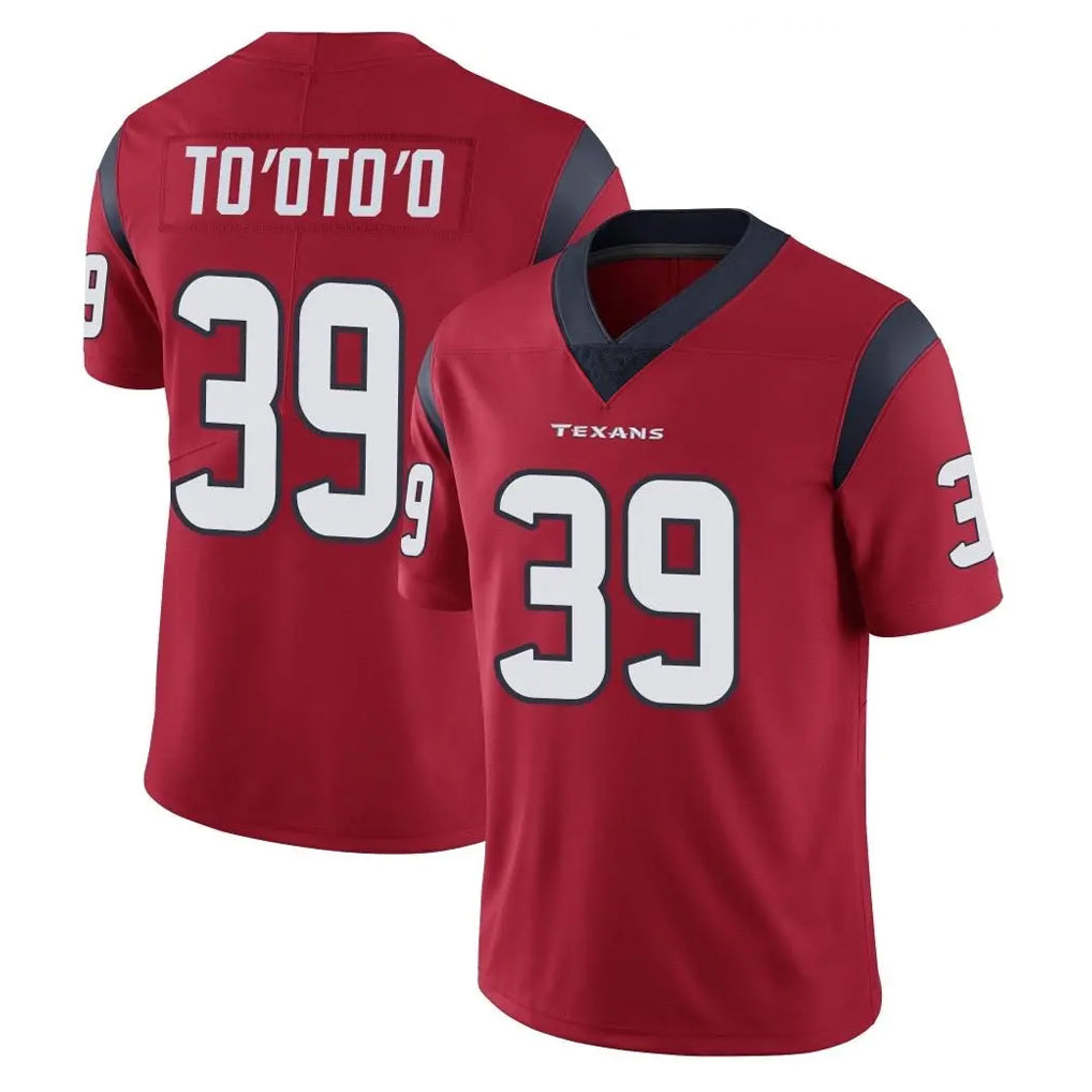 Qdoa H.Texans #39 Henry To'oTo'o Player Red Limited Vapor Untouchable Home Game Stitched Jerseys