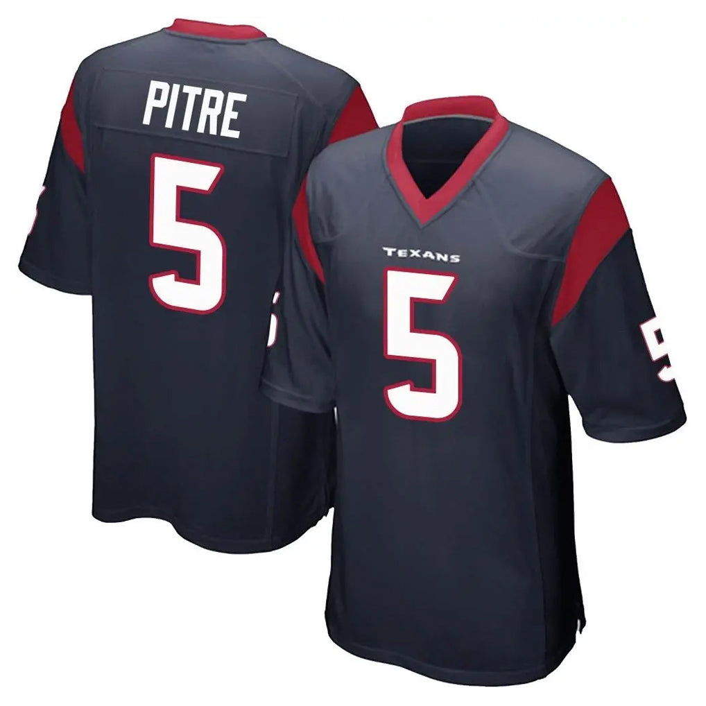 Qdoa H.Texans #5 Jalen Pitre Player Navy Home Game Stitched Jerseys