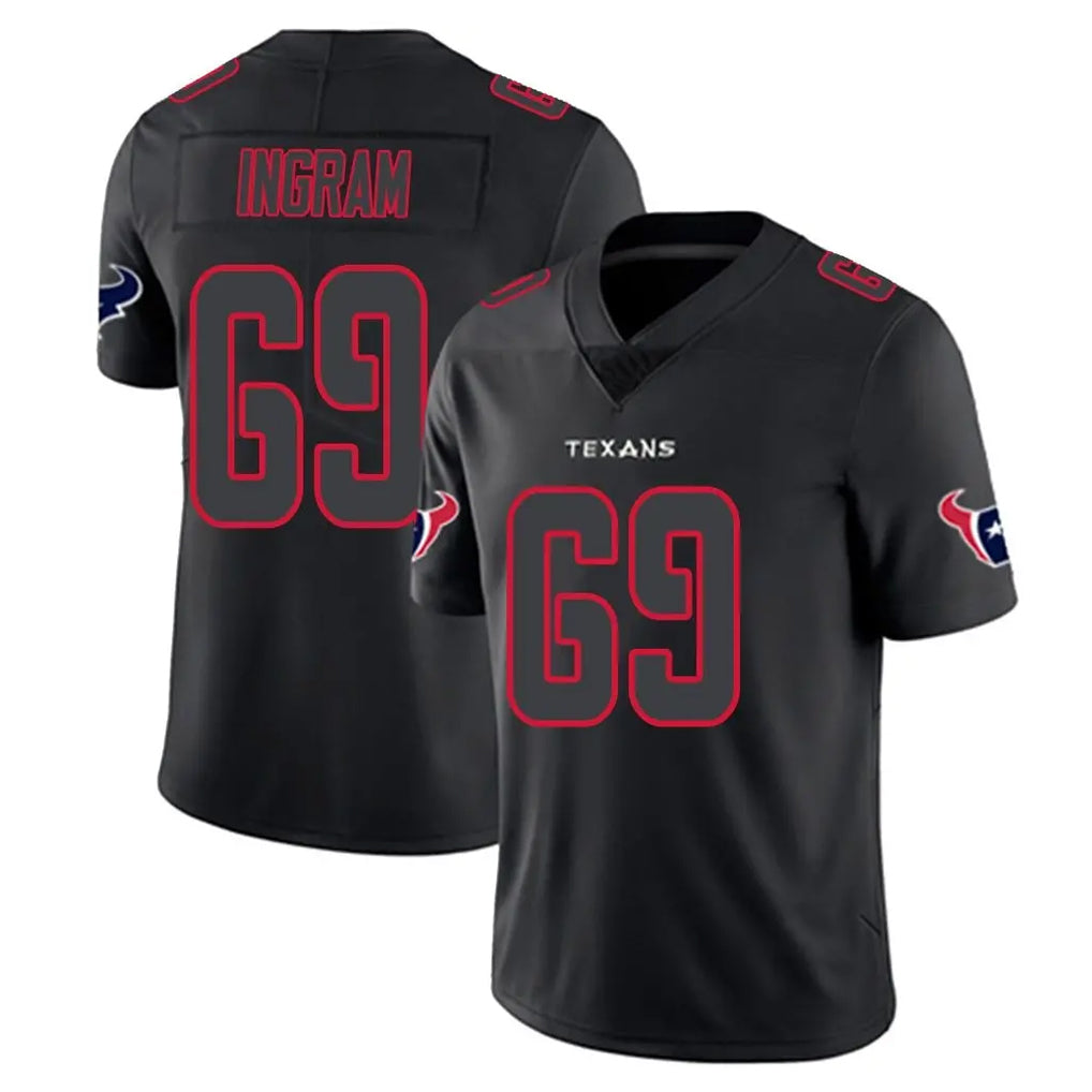 Qdoa H.Texans #69 Ed Ingram Player Black Impact Limited Game Stitched Jerseys