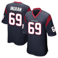 Qdoa H.Texans #69 Ed Ingram Player Navy Home Game Stitched Jerseys