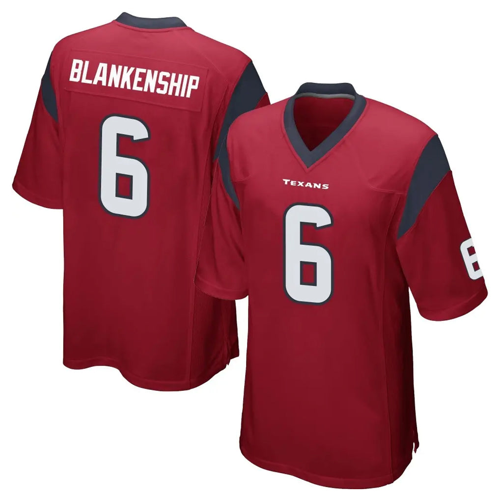 Qdoa H.Texans #6 Reed Blankenship Player Red Home Game Stitched Jerseys