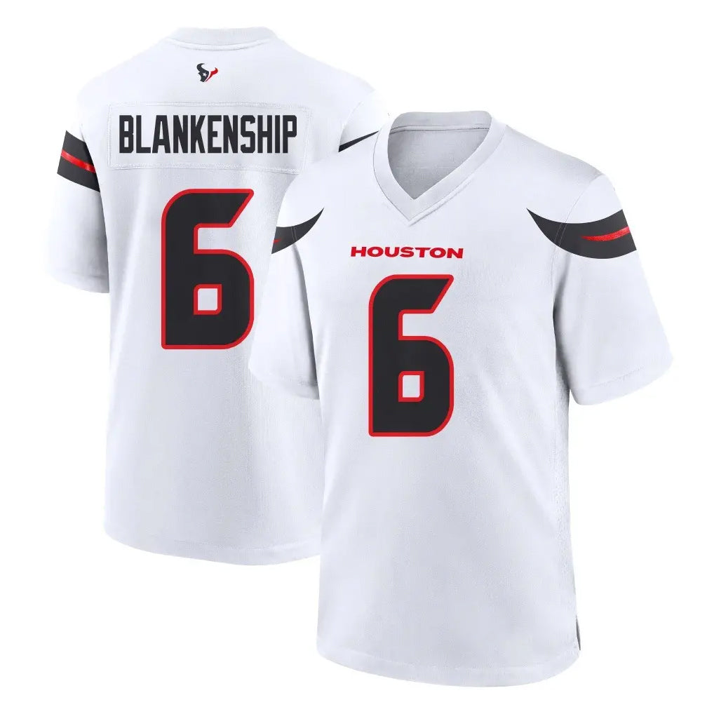 Qdoa H.Texans #6 Reed Blankenship Player White Home Game Stitched Jerseys