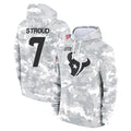 Qdoa H.Texans #7 CJ Stroud Player Arctic Camo Salute to Service Hoodies Limited Game Stitched Jerseys
