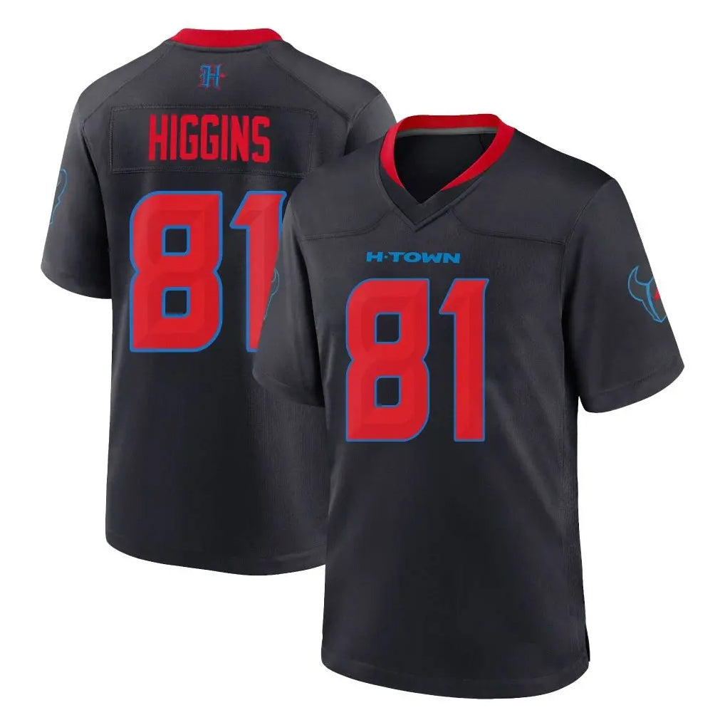 Qdoa H.Texans #81 Jayden Higgins Player Navy 2nd Alternate Home Game Stitched Jerseys