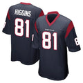 Qdoa H.Texans #81 Jayden Higgins Player Navy Home Game Stitched Jerseys