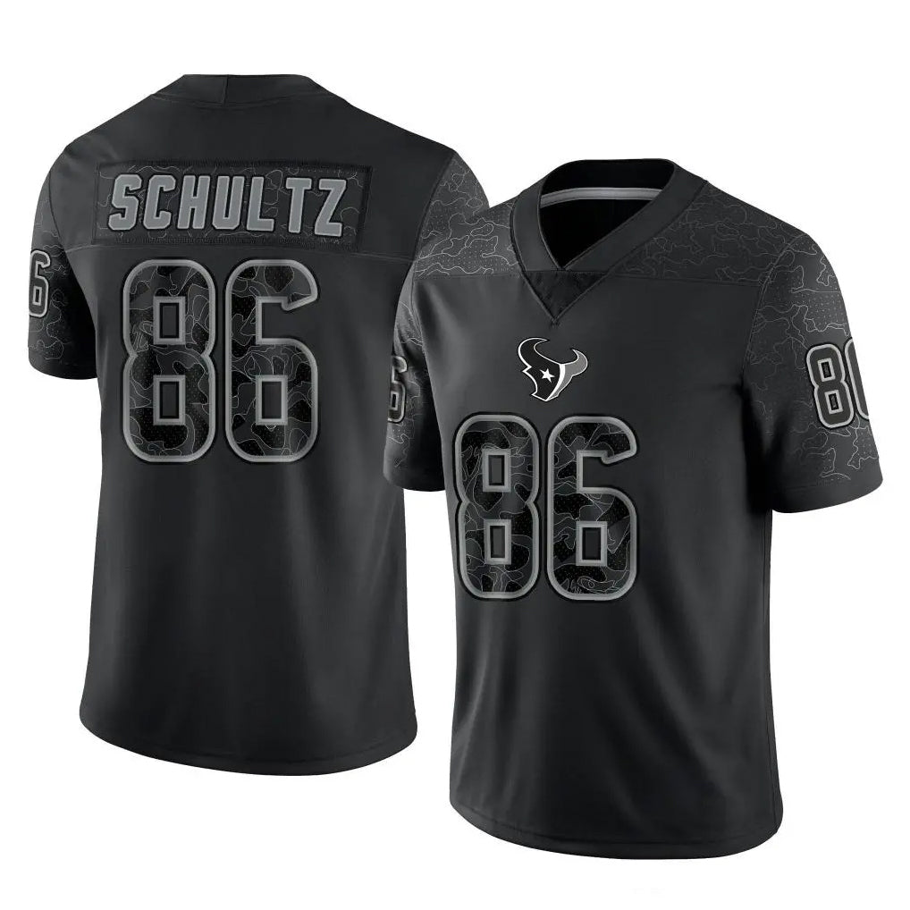 Qdoa H.Texans #86 Dalton Schultz Player Black Reflective Limited Game Stitched Jerseys