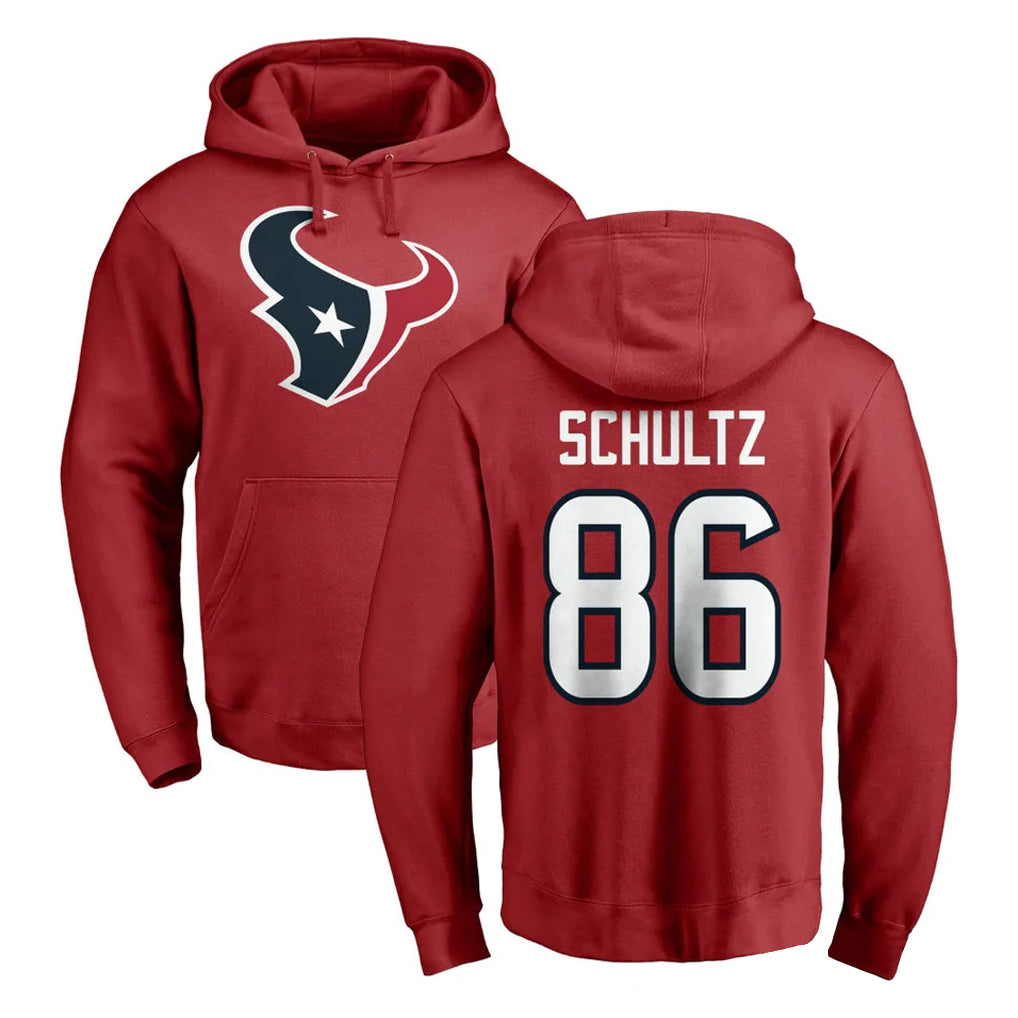 Qdoa H.Texans #86 Dalton Schultz Player Red Pro Line Pullover Hoodie Limited Game Stitched Jerseys