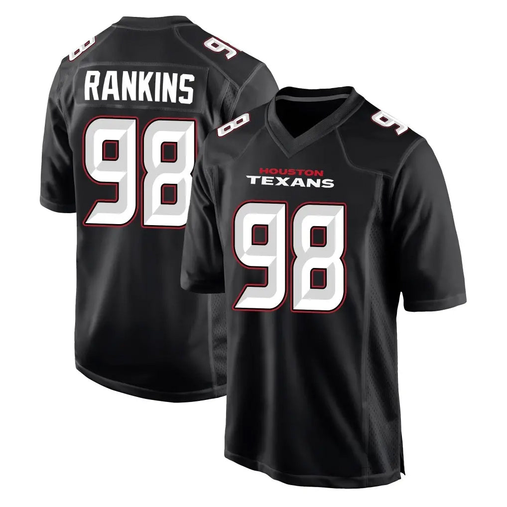 Qdoa H.Texans #98 Sheldon Rankins Player Carbon Black Fashion Home Game Stitched Jerseys