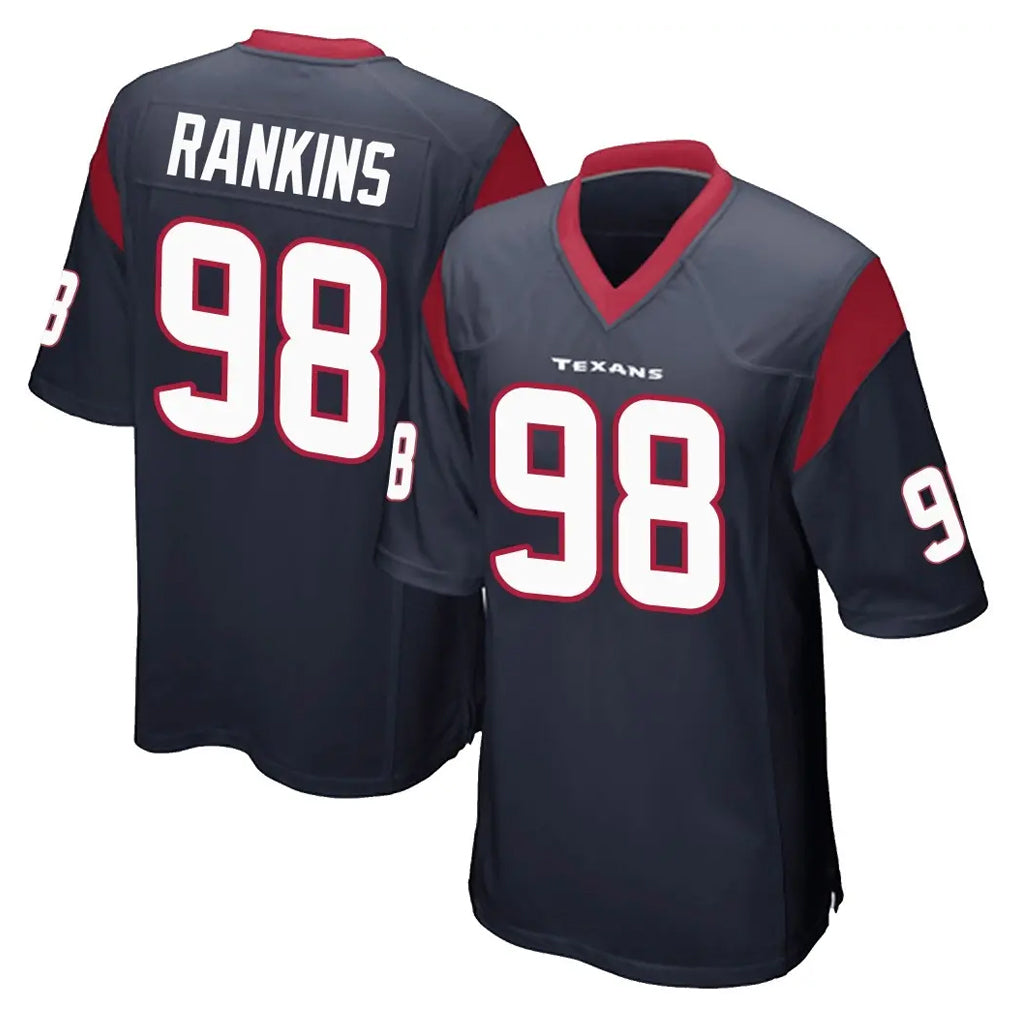 Qdoa H.Texans #98 Sheldon Rankins Player Navy Home Game Stitched Jerseys