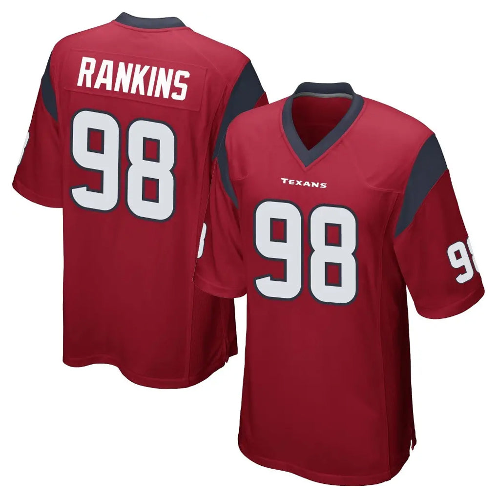 Qdoa H.Texans #98 Sheldon Rankins Player Red Home Game Stitched Jerseys