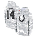 Qdoa IN.Colts #14 Alec Pierce Player Arctic Camo Salute to Service Hoodies Limited Game Stitched Jerseys