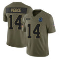 Qdoa IN.Colts #14 Alec Pierce Player Olive 2025 Salute To Service Limited Game Stitched Jerseys