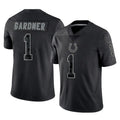 Qdoa IN.Colts #1 Sauce Gardner Player Black Reflective Limited Game Stitched Jerseys