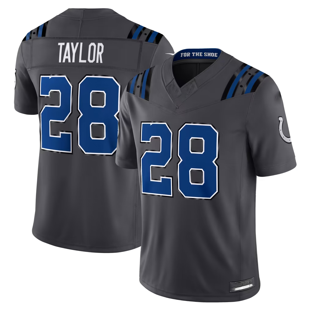Qdoa IN.Colts #28 Jonathan Taylor Anthracite 2026 Rivalries Collection Limited Stitched Jerseys
