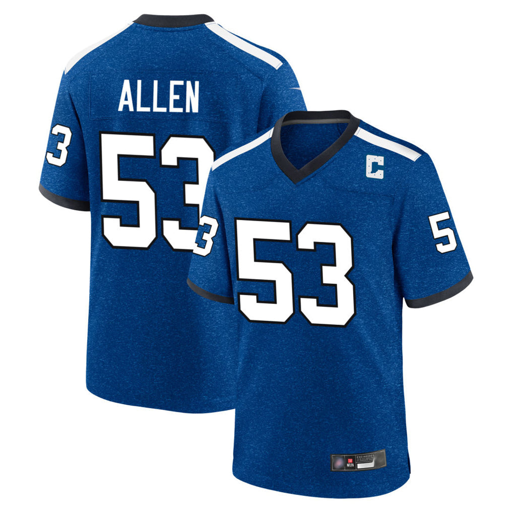 Qdoa IN.Colts #53 CJ Allen Player Royal Alternate Indiana Nights Home Game Stitched Jerseys