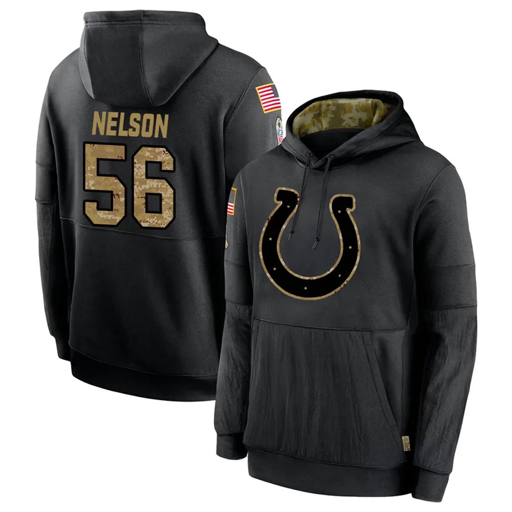 Qdoa IN.Colts #56 Quenton Nelson Player Black Salute to Service Hoodies Limited Game Stitched Jerseys