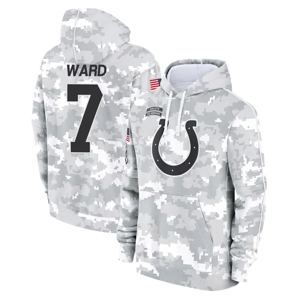 Qdoa IN.Colts #7 Charvarius Ward Sr. Player Arctic Camo Salute to Service Hoodies Limited Game Stitched Jerseys