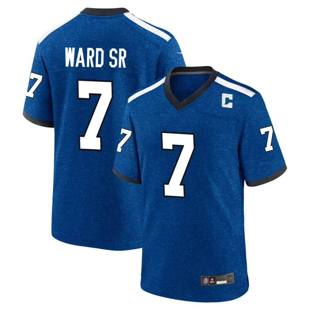 Qdoa IN.Colts #7 Charvarius Ward Sr. Player Royal Alternate Indiana Nights Home Game Stitched Jerseys