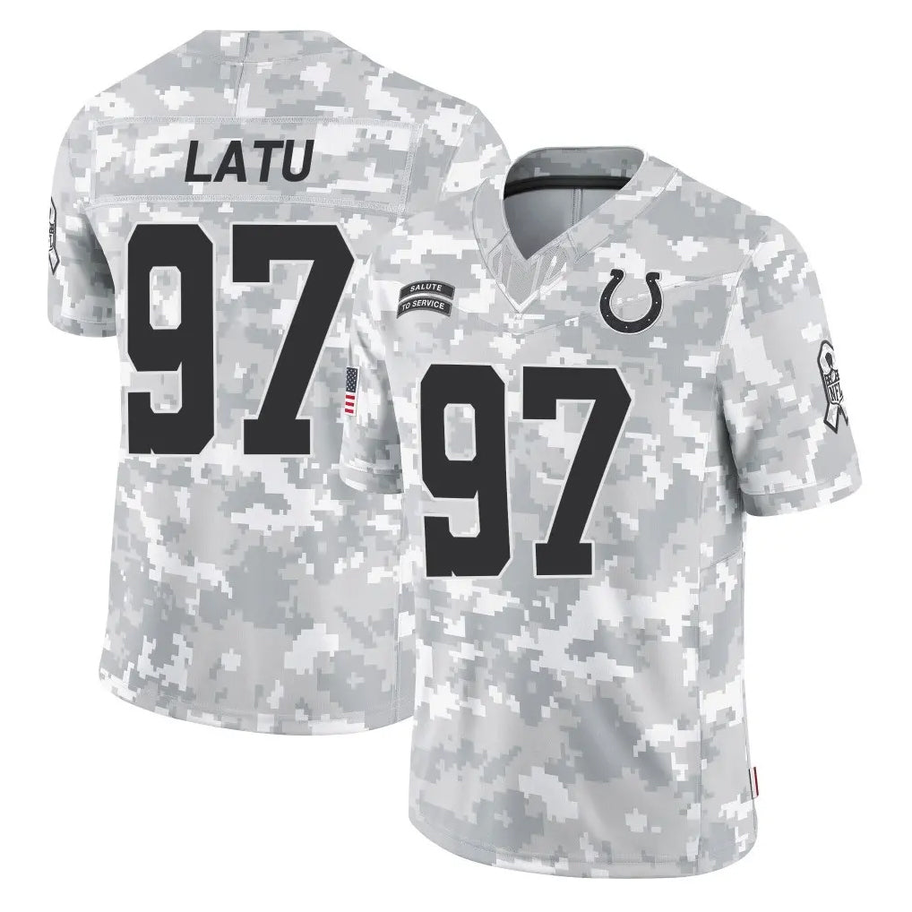 Qdoa IN.Colts #97 Laiatu Latu Player Arctic Camo Salute To Service Limited Game Stitched Jerseys