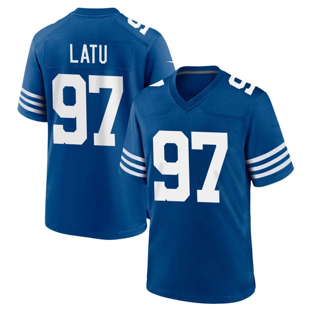 Qdoa IN.Colts #97 Laiatu Latu Player Royal Limited Home Game Stitched Jerseys