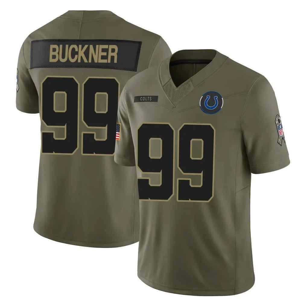 Qdoa IN.Colts #99 DeForest Buckner Player Olive 2025 Salute To Service Limited Game Stitched Jerseys