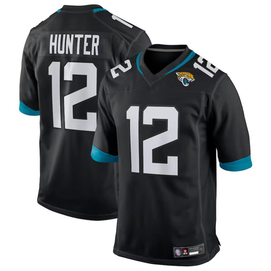 Qdoa J.Jaguars #12 Travis Hunter Player Black Replica Game Stitched Jerseys
