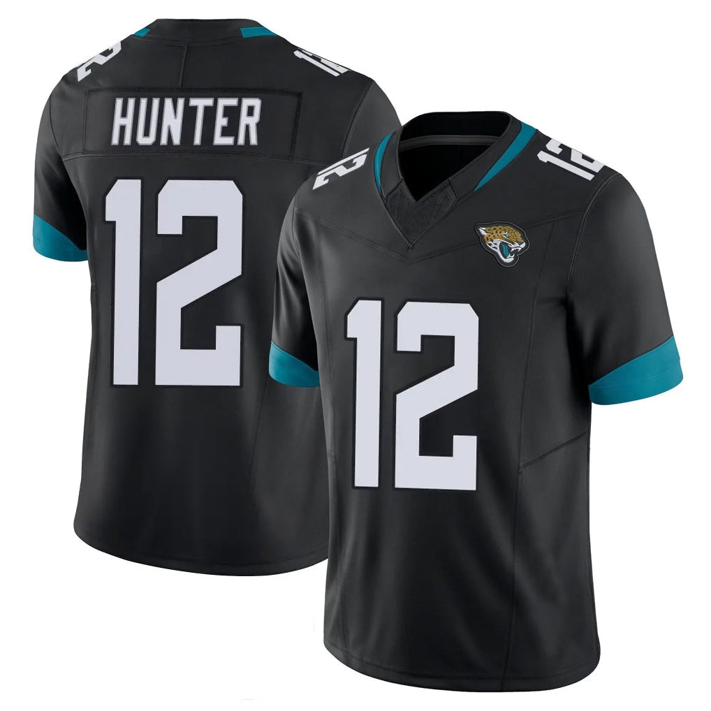 Qdoa J.Jaguars #12 Travis Hunter Player Black Vapor F.U.S.E. Limited Home Game Stitched Jerseys