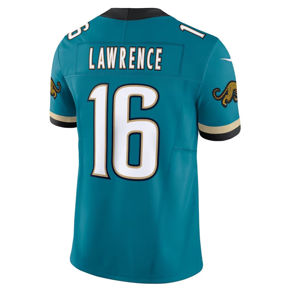 Qdoa J.Jaguars #16 Trevor Lawrence Teal Prowler Throwback Vapor F.U.S.E. Limited Stitched Jerseys
