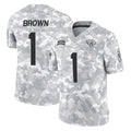 Qdoa J.Jaguars #1 Montaric Brown Player Arctic Camo Salute To Service Limited Game Stitched Jerseys