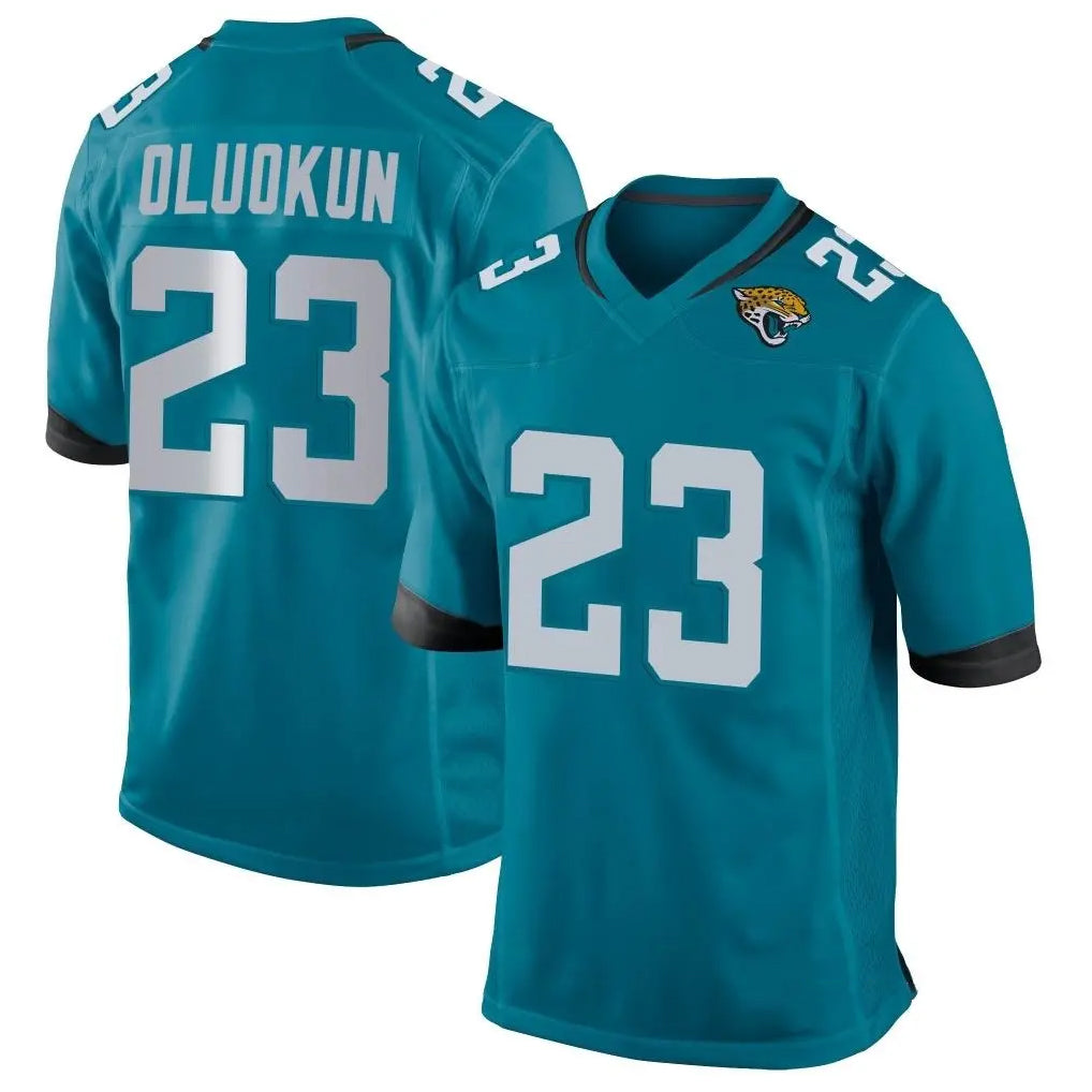 Qdoa J.Jaguars #23 Foyesade Oluokun Player Teal Home Game Stitched Jerseys