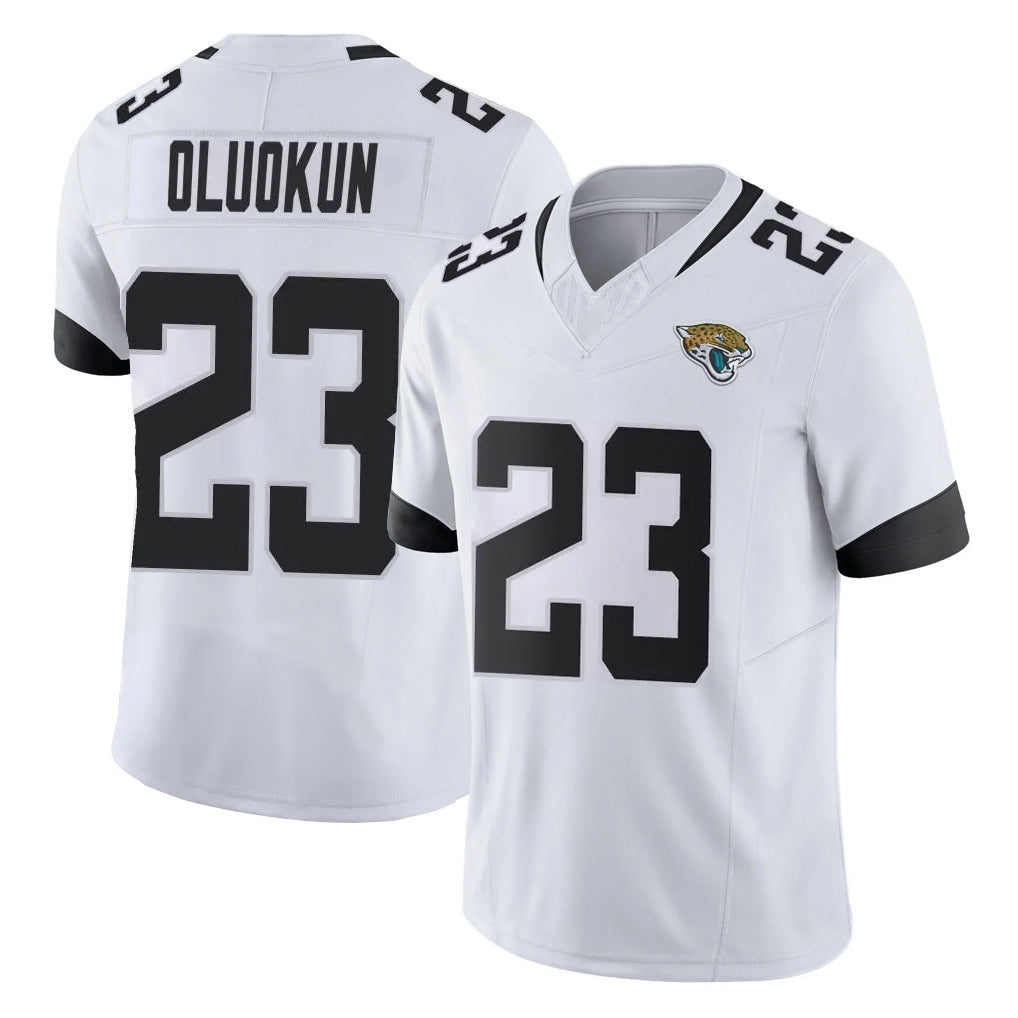 Qdoa J.Jaguars #23 Foyesade Oluokun Player White Vapor F.U.S.E. Limited Home Game Stitched Jerseys
